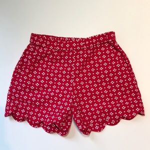 Hanna Andersson Red Scallop Shorts Size 6-7